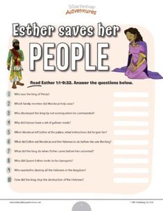 an advertisement for the bible's children's book, easter saves her people