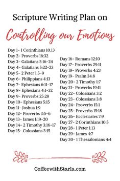 the bible's writing plan for correling our emotions, day 1 - 3