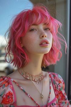 Hair Colorful, Hair Color Pink, Summer Hair Color, Hair Reference, Hair Color Trends, Hair Art, Short Hairstyles For Women, Pretty Hairstyles