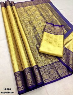 New Arrivals   Price - 1500 (Free Shipping)  Fabric - Premium Kanjiviram Tissue Silk Saree With Beautiful Gold Zari Weaving All-over The Saree Comes With Heavy Rich Contrast Pallu And Attractive Contrast Zari Weaving Border Pairs With Contrast Brocade Blouse   Available in Single Colour   We Always Trust In Quality 😍   For Any Order Or Enquiry  Whatsapp/Call +91-7043194774 Blue Tissue Silk Saree With Zari Weaving, Gold Silk Pre-draped Saree With Zari Weaving, Yellow Tissue Silk Pre-draped Saree With Zari Weaving, Gold Pre-draped Tussar Silk Saree With Zari Weaving, Gold Tussar Silk Pre-draped Saree With Zari Weaving