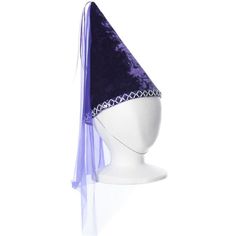 childs purple velvet princess cone hat Party Bonnet Cap, One Size Fits Most, Party Bonnet Cap One Size Fits Most, Party Bonnet Cap (one Size Fits Most), Party Bonnet Cap, Princess Cone Hat, Fantasy Birthday, Fairy Princess Dress, Medieval Hats, Cone Hat