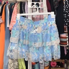 Double Ruffle Patchwork Skort From Madden Nyc. Junior’s Plus Sizing, Brand New With Tags. Casual Tiered Bottoms With Floral Print, Light Blue Ruffled Skirt Bottoms For Summer, Light Blue Tiered Skirt For Vacation, Light Blue Tiered Skirt For Beach, Light Blue Ruffled Bottoms For Summer, Light Blue Ruffled Mini Skirt, Blue Tiered Bottoms With Ruffle Hem, Casual Blue Skirt With Smocked Bodice, Blue Tiered Skirt For Summer