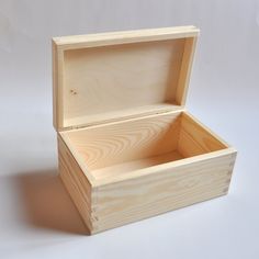 an empty wooden box on a white background