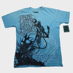 True Love False Idols Tlfi Men's Last Rites Light Blue Tee Shirt, Cotton Item 159 Sky Blue Shirt, Last Rites, Pink Floyd Dark Side, Comme Des Garcons Shirt, Redecorate Bedroom, Blue Tee, Tour T Shirts, Early 2000s, Retro Outfits