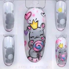 Nails Animals, Animal Nail Art, Nail Time, Nail Art Designs Diy, Nail Art Designs Videos, Cute Nail Art