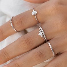 This silver twist ring features a unique textured band. It's the perfect stacking ring for your everyday jewelry collection!

These rings are also available in 14k solid gold and diamond.
 Size: 5, 6, 7, 8, 9 Simple Silver Rings With Stones, Silver Ring Set Simple, Silver Jewelry Diamond, Fancy Silver Jewelry, Silver Rings Stack Aesthetic, Ring Combos Silver, Delicate Silver Jewelry, Prom Silver Jewelry, Silver Stack Jewelry