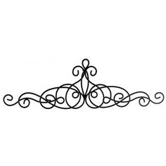 a black wrought iron shelf on a white background