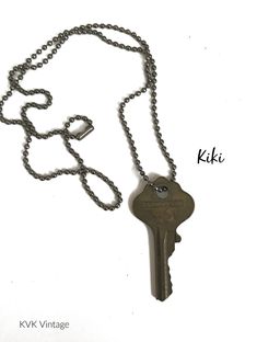 Vintage Key Necklace (KIKI) - Antique Key Necklaces – House Key Necklace - Old Key Necklace by KVKVintage on Etsy Antique Key Necklace, Vintage Key Necklace, Key Necklaces, Key Necklace Vintage, Patina Jewelry, Skeleton Key Necklace, Old Key, Key Pendant Necklace, Vintage Key