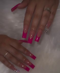 Valentine Pink Nails, Hot Pink Acrylic Nails Coffin, Hot Pink Prom Nails, Hot Pink Birthday Nails, Short Hot Pink Nails, Maroon Nail Art Designs, 30th Birthday Nails, Beginner Nails, Nails Art Simple