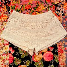 Pins And Needles Stretchy Crochet Lace Shorts. Nwot. Stretchy Crochet, Crochet Lace Shorts, Pins And Needles, Crochet Lace, Lace Shorts, Womens Shorts, Cream, Crochet, Lace