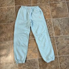 Nwot Champion Sweatpants In Light Blue, Size Medium #Champion #Sweatpants #Loungewear Blue Sweats With Elastic Waistband For Leisure, Blue Sweats With Elastic Waistband, Comfy Blue Cotton Sweats, Blue Cotton Leisure Sweats, Blue Sweats With Pockets For Leisure, Blue Leisure Sweats With Pockets, Comfortable Blue Sweatpants With Comfort Waistband, Casual Blue Sweatpants For Leisure, Casual Blue Sweats With Pockets