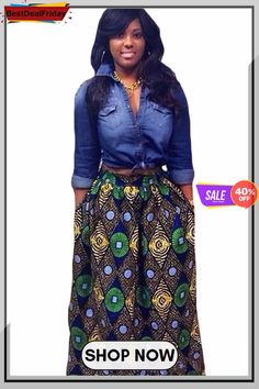 Bestdealfriday Chic Circle African Print Maxi Skirt P1479297 Nigeria Fashion, African Print Maxi Skirt, Floral Print Maxi Skirt, Style Africain, African Print Skirt, African Skirts, Maxi Skirt Style, Afrikaanse Mode, Print Maxi Skirt