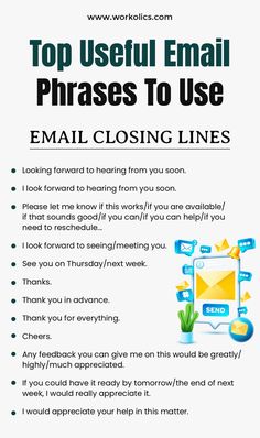 Top Phrases to Use in Email Email Essay, Email Closing, Writing Skills Improve, Email Phrases, Get Paid To Write, Paid To Write