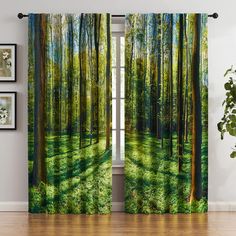 PRICES MAY VARY. Ready Made Curtains: 50"w x 84"l/pair, 2 Panels, Green forest print blackout curtains, Jungle camouflage print back tab and rod pocket header Full Blackout Curtains: With a triple-weave thermal technology, (Prints on front, black on the back)these curtains give the panel a nice drape and contribute to the total blackout capacity, ensuring energy efficiency, privacy, and noise reduction.These print curtains will certainly upgrade your home décor immediately, perfect for living ro Forest Curtains, Tree Curtains, Insulated Drapes, Blackout Curtains Bedroom, Decorative Curtain Rods, Curtains For Bedroom, Black Curtains, Green Tree, Printed Curtains