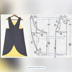 an image of a women's dress on a hanger and the sewing pattern