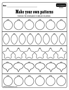 christmas ornament worksheet for kids to make their own ornaments and decorate them with