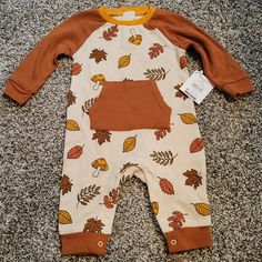 Nwt - Fall Long Sleeve Romper. Snap Closure. Smoke-Free And Pet Friendly Home. Month Colors, Sleeved Romper, Long Sleeve Romper, Autumn Leaves, Snap Closure, Pet Friendly, Kids Shop, Rompers, One Piece