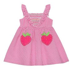 Product Details Give Her Look A Cute Upgrade With This Baby & Toddler Girl Blueberi Boulevard Strawberry Patch Seersucker Smocked Sundress. Click On This Baby Essentials & Apparel Guide To Find Everything You Need To Keep Your Baby Healthy And Happy! Features Squareneck Short Flutter Sleeves Strawberry Applique Patches On Skirt Smocked Top For Secure Fit Above The Knee Length Fabric & Care Cotton, Polyester Seersucker Construction Machine Wash Imported Sku #67811655 Strawberry Applique, Pink Toddler Dress, Strawberry Dress, Strawberry Patch, Sundress Dress, Frocks For Girls, Smocked Top, Applique Dress