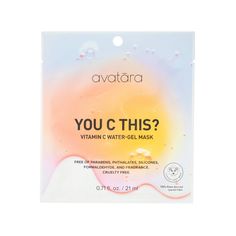 Avatara Vitamin C Water Gel Face Mask - 0.71oz Target Face Mask, Vitamin C Mask, Gel Face Mask, Mini Facial, Raspberry Ketones, Gel Mask, Normal Skin, Combination Skin, Facial Skin Care