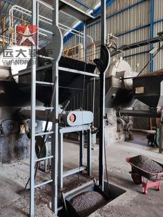 an industrial machine is in the process of being used to make concrete blocks and other materials