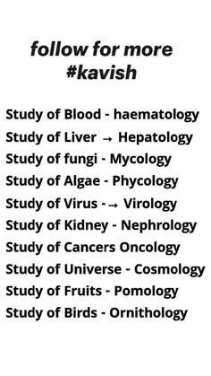 a poster with the words, follow for more kavish study of blood - hematology study of livery