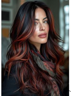 Pelo Color Vino, Black Cherry Hair, Cherry Hair, Long Red Hair, Ombré Hair, Pretty Hair Color, Hair Makeover, Penteado Cabelo Curto, Ombre Hair Color