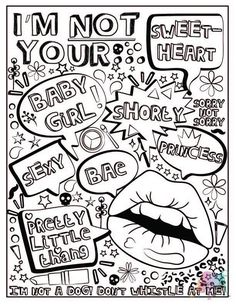 an adult coloring page with the words i'm not your heart and hand written on it