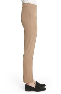 Pintucked front-and-back center seams highlight the sleek lines of slim-fit pants crafted in a substantial matte jersey. Style Name:Lafayette 148 New York Gramercy Acclaimed Stretch Pants. Style Number: 1193431. Slim Fit Pants, Stretch Pants, Designer Outfits Woman, Workout Pants, Size 16, Khaki Pants, Designer Clothing, Shoe Accessories, Nordstrom