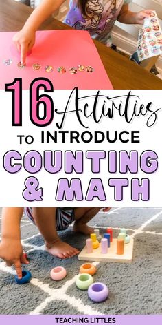 https://www.teachinglittles.com/16-activities-to-introduce-counting-and-math-to-your-toddler Lesson Plan For Toddlers, Teaching Preschoolers, Toddler Math, Lesson Plans For Toddlers, Activities Preschool, Learn To Count, Math Activities Preschool, Teaching Preschool