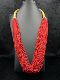 Beautiful Antique Red Seed Glass Traditional African Trade Beaded Necklace With Gold Plated. Necklace Length 26 Inches. Shipping Payment Feedback & Return Policy 1 : We ship Monday to Friday Via Airmail Register Insured  With Tracking # takes 2 to 4 Weeks to Destination. 2 : Contact us if you did not receive your item after 4 weeks. 3 : We Accept Payment From Most of the Mainstream Payment Methods. 4 : In Any Inconvenience Case we do Accept Return and full Refund. 5 : We Ship worldwide via Airma African Trade Beads, After 4, Seeded Glass, Trade Beads, Gold Plated Necklace, Necklace Etsy, Necklace Lengths, Thailand, Beaded Necklace