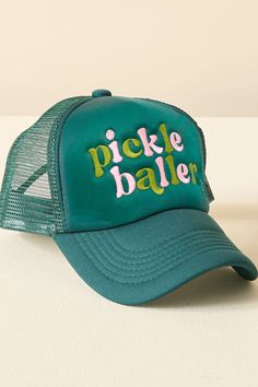 Mesh back with adjustable snapback Embroidered letters Lightweight + Comfortable Adjustable Snapback Trucker Hat With Embroidered Logo, Green Curved Bill Hat With Letter Print, Green Hat With Letter Print And Curved Bill, Adjustable Trucker Hat With Embroidered Logo For Sports, Green Trucker Hat With Letter Print And Curved Bill, Green Trucker Hat With Letter Print, Sports 5-panel Trucker Hat With Letter Print, 5-panel Letter Print Hats For Baseball Season, 5-panel Sports Trucker Hat With Letter Print