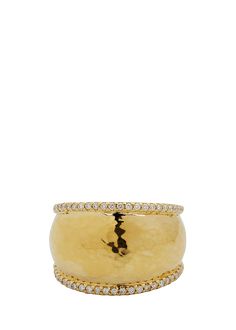 Find IPPOLITA 18k Classico Medium Hammered Dome Ring on Editorialist. Ippolita dome ring from the Classico collection 18karat yellow gold Hammered band with diamond pavé border 0.33 total diamond carat weight Imported Snake Ring Gold, Ippolita Jewelry, Hammered Gold Ring, Hammered Silver Ring, Hammered Band, Hammered Rings, Dome Ring, 18k Gold Ring, Leaf Ring