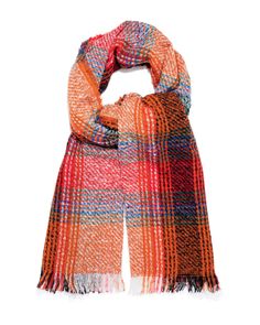 THIS ITEM IS FINAL SALE 72" L x 26" W 100% Polyester Fringe Edges Woven Knit Fabrication Our Spiced Plaid Blanket Scarf delivers major fall vibes! This red. cobalt. orange. white. hunter green. and black plaid blanket scarf is detailed with fringed edges. Pair this accessory with denim and a hat! Styled with the El Dorado Hat. Perfect Hoop Earrings. 5 Disc Choker. The Buddha Wheel Necklace. Chloe Mini Necklace. Simple Bangle Bracelet. Luke Contrast Cable Knit Sweater. Tilley Frayed Ankle High Wa Casual Orange Scarves For Fall, Casual Orange Scarf For Fall, Red Casual Scarves For Fall, Orange Fall Scarves, Casual Red Scarf For Fall, Simple Bangle, Mini Necklace, Plaid Blanket Scarf, Plaid Blanket