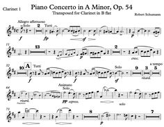 sheet music with the words piano concert in minor