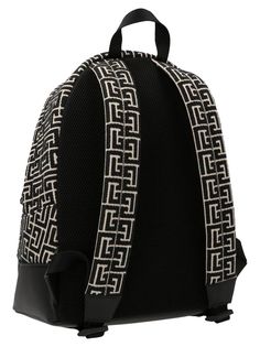 The Balmain City Monogram Jacquard Backpack brings iconic French fashion straight to the streets. Crafted from luxurious leather and fabric in Italy, this structured yet durable backpack features the house's signature monogram print and gold-tone hardware for a look that elevates any outfit for work or weekend adventures. With internal pouches to keep essentials organized and a adjustable strap for comfortable carrying, it's the perfect travel companion to showcase your personal style on Instagr Black Travel Bags With Logo-jacquard Lining, Balmain Bag, Outfit For Work, Backpack Free, Men's Bags, Monogram Prints, Travel Companion, French Fashion, Personal Shopping