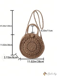 BirdinBag - Versatile Vacation Straw Bag with Double Handles - Medium Size Summer Crossbody Shoulder Bag For Errands, Summer Straw Bag For Errands With Top Handle, Summer Hobo Bag With Adjustable Strap For Errands, Summer Top Handle Shoulder Bag For Errands, Top Handle Shoulder Bag For Summer Errands, Summer Bags With Adjustable Strap For Errands, Summer Satchel Bag For Errands, Summer Satchel With Adjustable Strap For Errands, Summer Handheld Hobo Bag For Errands