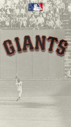 the giants baseball team is playing in front of an audience with their name on it