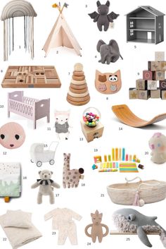 a collage of various items that include toys, books and other things to make it look like they are made out of wood