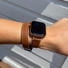 Adorn your Apple Watch with a touch of luxury! Our leather wrap band is crafted of soft leather, designed to add a timeless elegance to your look. With its classic style, you’ll love to show it off! Fits Apple Watches 38mm/40mm Light brown leather Adjustable Classic Leather Apple Watch Band For Everyday, Classic Adjustable Apple Watch Band, Trendy Everyday Watches With Leather Strap, Elegant Leather Apple Watch Band, Rectangular Leather Strap Watch Bands, Timeless Adjustable Leather Watch Band, Leather Bracelet Strap Apple Watch Band For Everyday, Everyday Classic Apple Watch Band With Bracelet Strap, Classic Everyday Apple Watch Band With Bracelet Strap