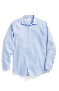 This dress shirt is tailored from cotton oxford cloth in a solid hue, making it a handsome wardrobe staple. French placket Spread collar One-button cuffs 100% cotton Machine wash, line dry Made in Turkey Button Down Shirts Men, Billy Reid, Shirt Tucked In, Button Down Shirts, Dress Shirt, Wardrobe Staples, Size 16, Oxford, Light Blue