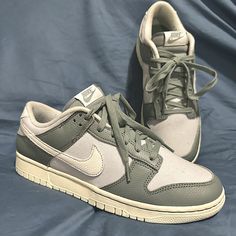 Almost Brand New. Worn Maybe 4-5 Times Max. Nike Dunks Low In This Retro Mica Green And Baby Pastel Blue Tone. Size 9 In Men’s. Paid A Lot For Them For Them Only To Be Worn A Few Times. Spring Nike Gray Sneakers, Nike Dunks Low, Dunks Low, Blue Tone, Nike Green, Nike Dunk Low, Dunk Low, Blue Tones, Nike Dunk