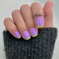 Simple Summer Dip Nails, Nail Glam, Nail Decor, Minimal Nails, Nails Polish, Neon Nails, Dipped Nails