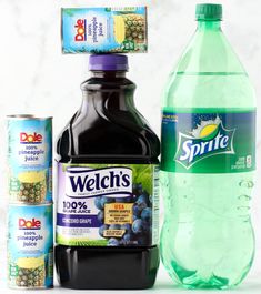 the contents of a bottle of water, juice and other items