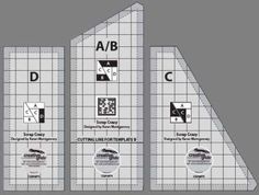 an image of a set of three triangulars with different symbols on them, all in black and white