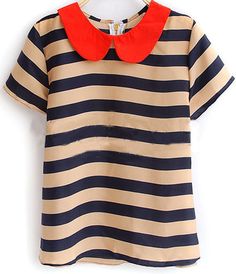 Stripes + peter pan collar. Varsity Fashion, Zara Summer, Basic Fashion, Peter Pan Collars, Design Moda, Accessories Fashion, Fashion 2020, Pan Collar, Mode Inspiration