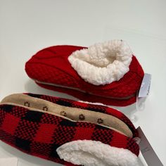 Both New Small / Medium Red Non-slip Indoor Slippers, Christmas Plush, House Slippers, Christmas House, Slippers, Women Shoes, Red, Women Shopping, Color