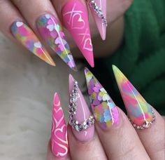 Candy Heart Nails, Dessert Nails, Easter Bunny Nails, Easter Nails Design, Nails Design Spring, Easter Nails Design Spring, Nail Art Designs Valentines, Nail Art Designs Valentines Day, Nail Designs For Beginners