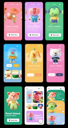 the app is designed to look like an animal character, with different colors and shapes