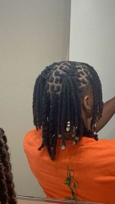 Loc Styled For Women, Loc Styles For Studs, 4c Locs Styles, Small Loc Styles, Hairstyle For Short Locs, Fancy Loc Styles, Loc Styles Retwist, Locs Retwist Style, Real Locs On Black Women