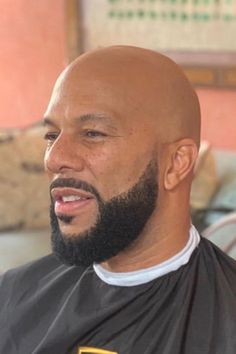 Black Guys With Beards, Black Men With Goatees, Guys With Nose Piercings, Bald Men Mustache, Bald Black Man With Beard, Bald Head Man, Shaved Head Styles, Beards Styles, Bald Black Man